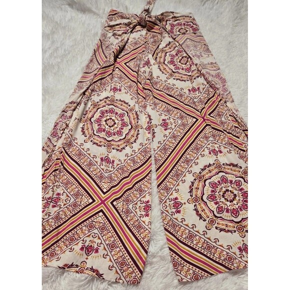 Forever 21 Bohemian Colorful Harem Festival Wide-Leg Pants Size Medium - Picture 4 of 12